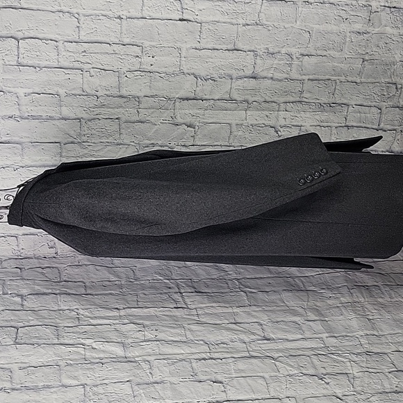 FORTINI Italian Colezione Wool Charcoal Long Overcoat Size 46L - Picture 6 of 16